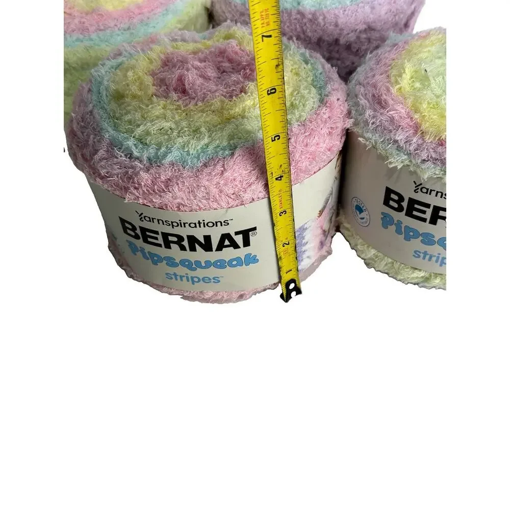 Lot 4 Bernat Pipsqueak Stripes Yarn Lullaby 60012 284 Yds Discontinued Pastel